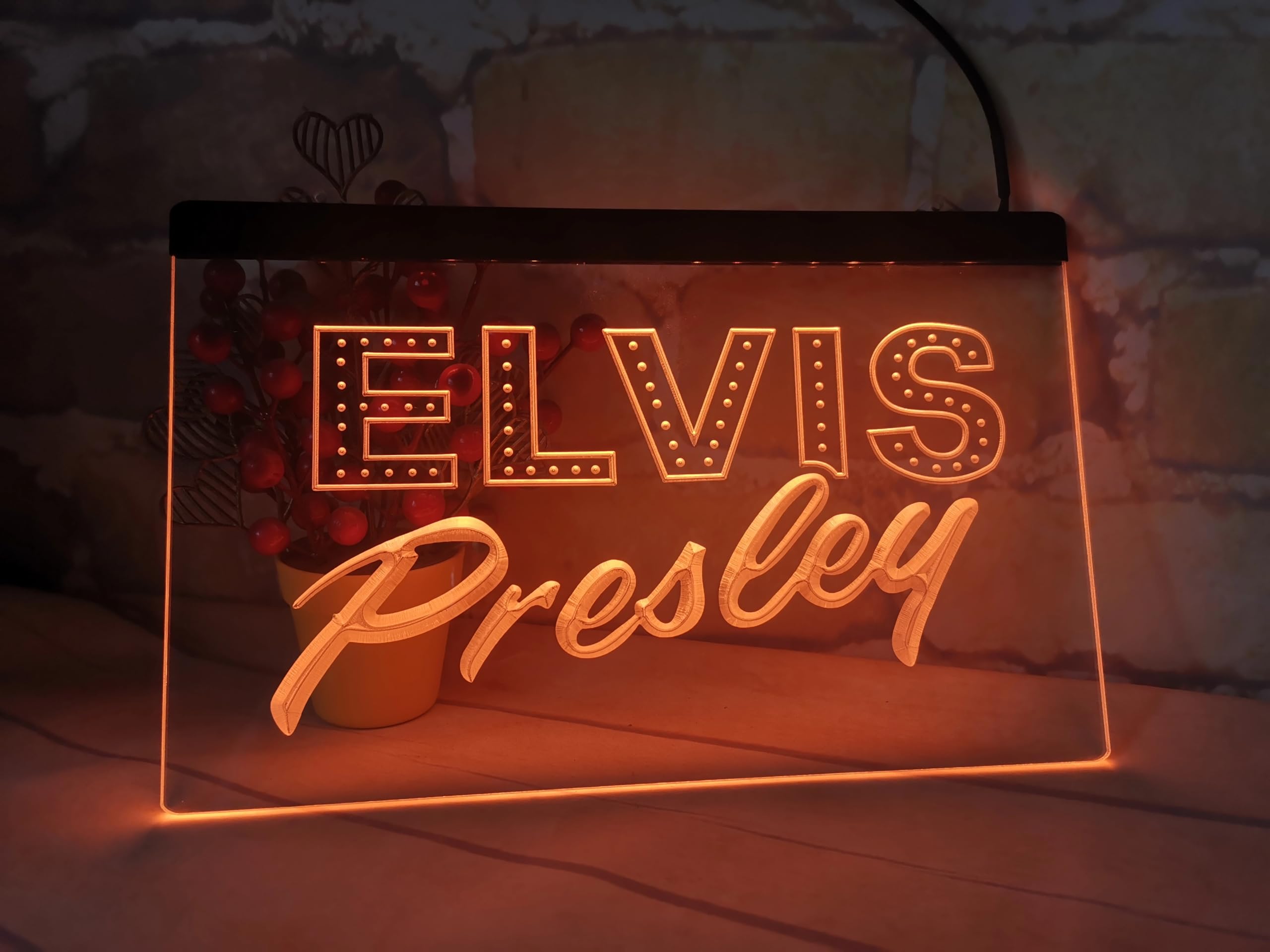 エルビス・プレスリーネオン Led Light Sign For Elvis Presley music lover gift idea or audio